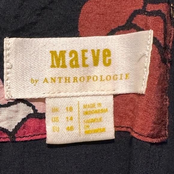 MAEVE Anthropologie Deep V Ruched MIDI Dress (Size 14) - Picture 7 of 9